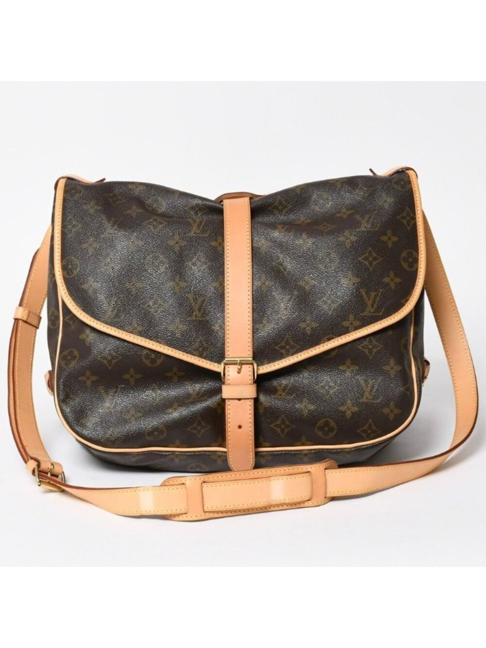 Louis Vuitton Saumur 35 Shoulder Bag Monogram Gold Vintage
